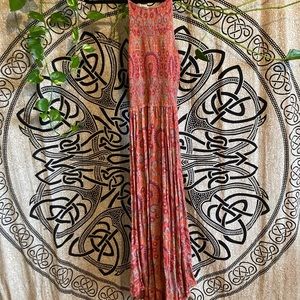 FreePeople Racerback Pink and Orange Maxi Dress S